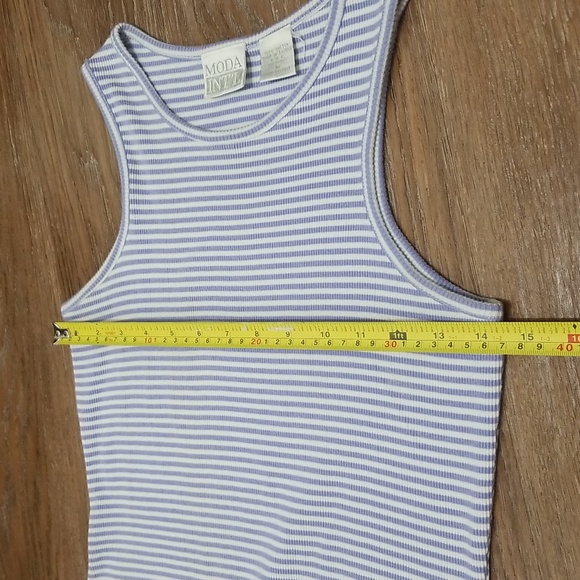 (M) MODA INT'L Ribbed Striped Stretchy Comfortable Vintage 80s 90s Festival Fun - Picture 5 of 6